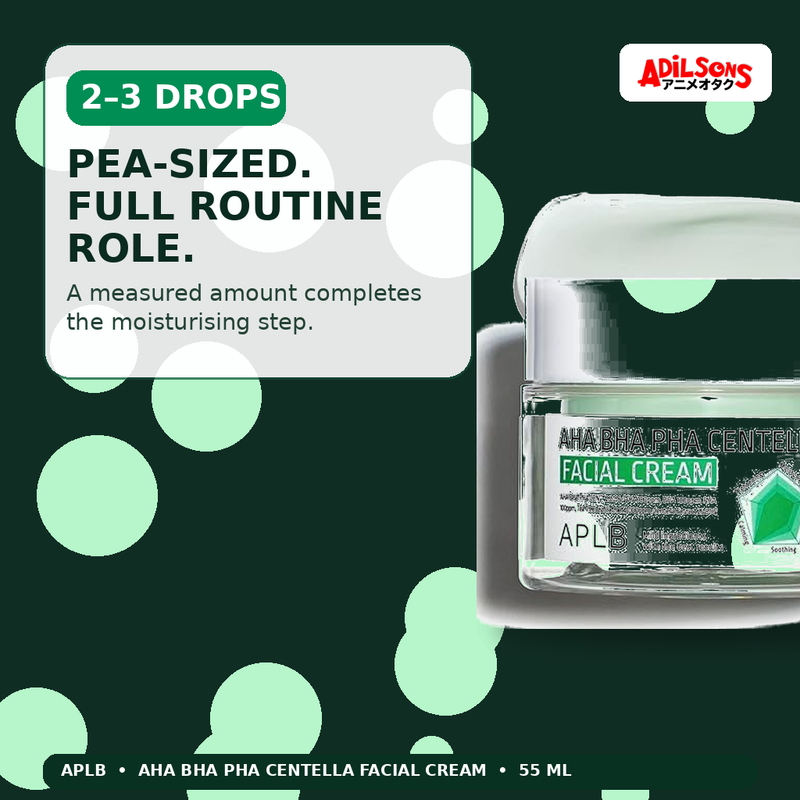 APLB AHA BHA PHA Centella Facial Cream 55ml — Pea-Sized. Full Routine Role. — Adilsons