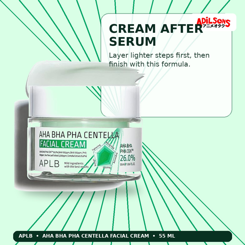 APLB AHA BHA PHA Centella Facial Cream 55ml — Cream After Serum — Adilsons