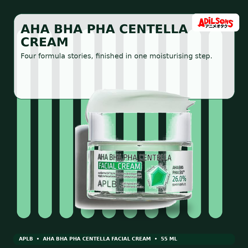 APLB AHA BHA PHA Centella Facial Cream 55ml — Aha Bha Pha Centella Cream — Adilsons