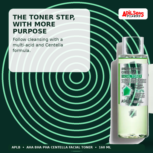 APLB AHA BHA PHA Centella Facial Toner 160ml — The Toner Step, With More Purpose — Adilsons