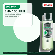 APLB AHA BHA PHA Centella Facial Toner 160ml — Bha 100 Ppm — Adilsons