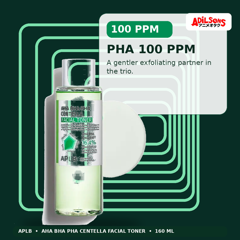 APLB AHA BHA PHA Centella Facial Toner 160ml — Pha 100 Ppm — Adilsons