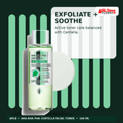 APLB AHA BHA PHA Centella Facial Toner 160ml — Exfoliate + Soothe — Adilsons