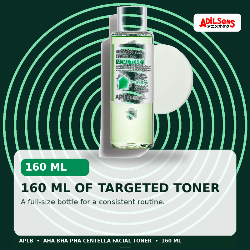 APLB AHA BHA PHA Centella Facial Toner 160ml — 160 Ml Of Targeted Toner — Adilsons