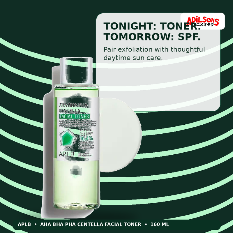 APLB AHA BHA PHA Centella Facial Toner 160ml — Tonight: Toner. Tomorrow: Spf. — Adilsons