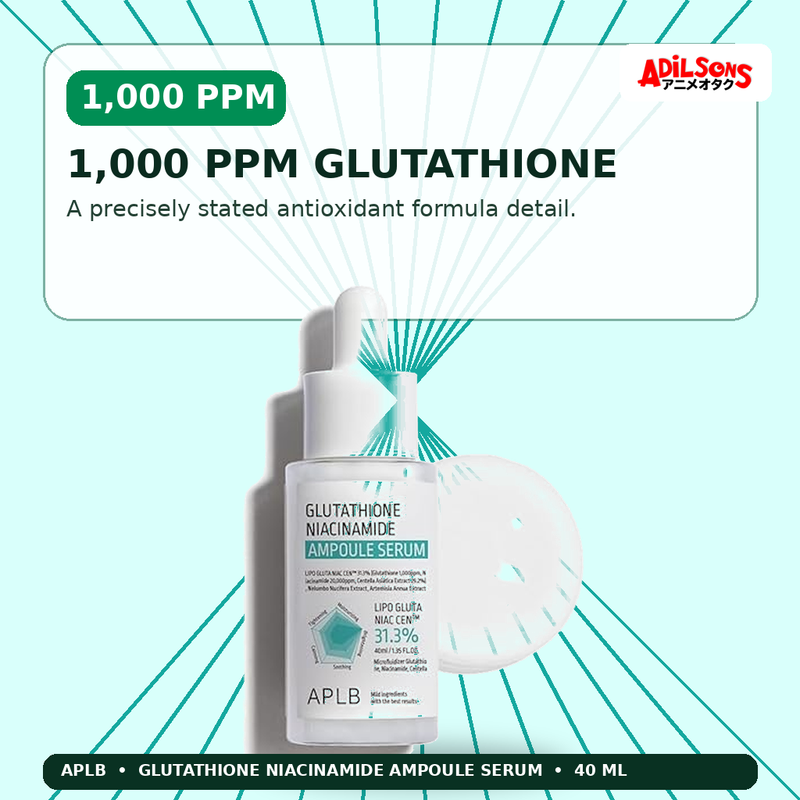 APLB Glutathione Niacinamide Ampoule Serum 40ml — 1,000 Ppm Glutathione — Adilsons
