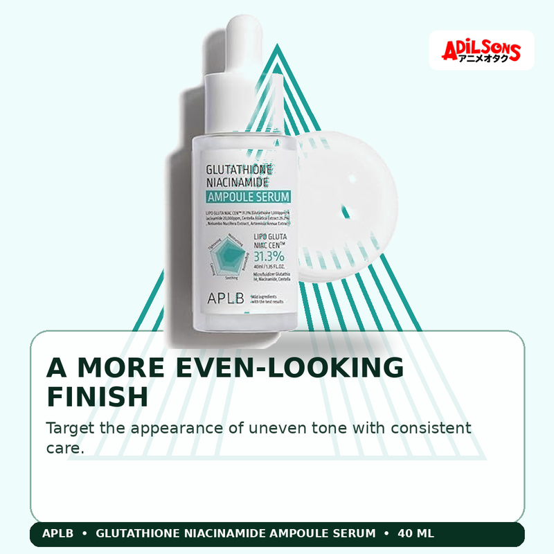 APLB Glutathione Niacinamide Ampoule Serum 40ml — A More Even-Looking Finish — Adilsons