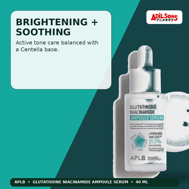 APLB Glutathione Niacinamide Ampoule Serum 40ml — Brightening + Soothing — Adilsons
