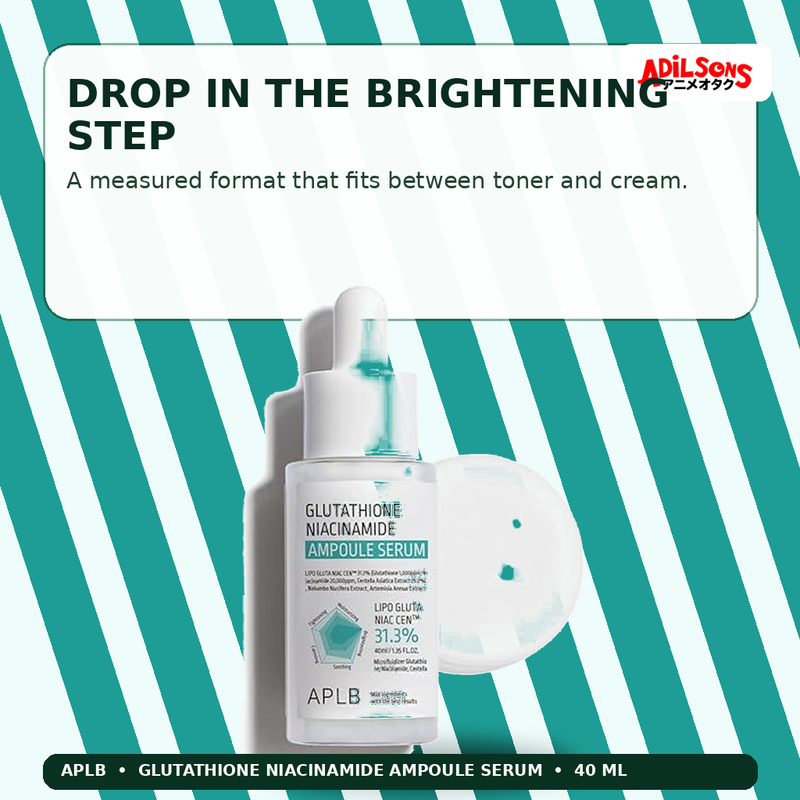 APLB Glutathione Niacinamide Ampoule Serum 40ml — Drop In The Brightening Step — Adilsons