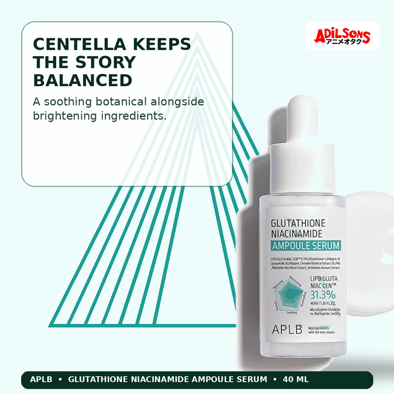 APLB Glutathione Niacinamide Ampoule Serum 40ml — Centella Keeps The Story Balanced — Adilsons
