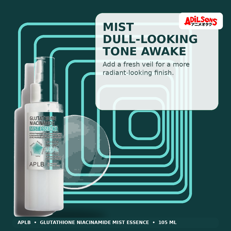 APLB Glutathione Niacinamide Mist Essence 105ml — Mist Dull-Looking Tone Awake — Adilsons