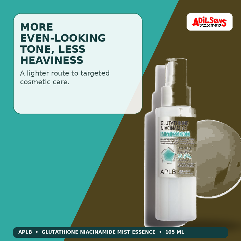 APLB Glutathione Niacinamide Mist Essence 105ml — More Even-Looking Tone, Less Heaviness — Adilsons