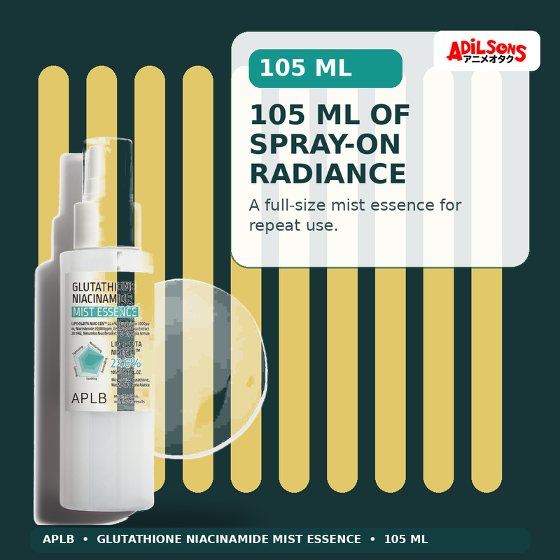 APLB Glutathione Niacinamide Mist Essence 105ml — 105 Ml Of Spray-On Radiance — Adilsons