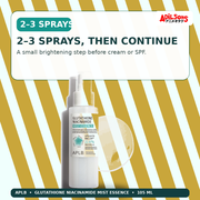 APLB Glutathione Niacinamide Mist Essence 105ml — 2–3 Sprays, Then Continue — Adilsons