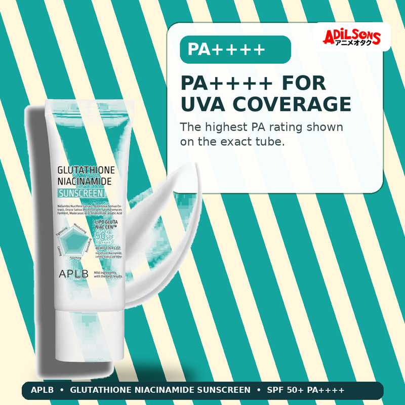 APLB Glutathione Niacinamide Sunscreen 40ml — Pa++++ For Uva Coverage — Adilsons