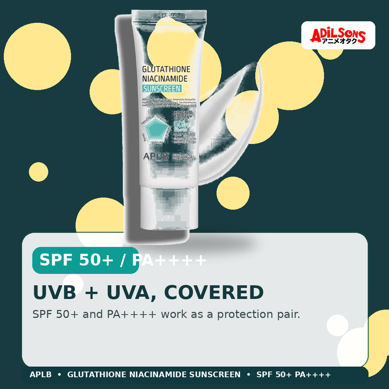APLB Glutathione Niacinamide Sunscreen 40ml — Uvb + Uva, Covered — Adilsons