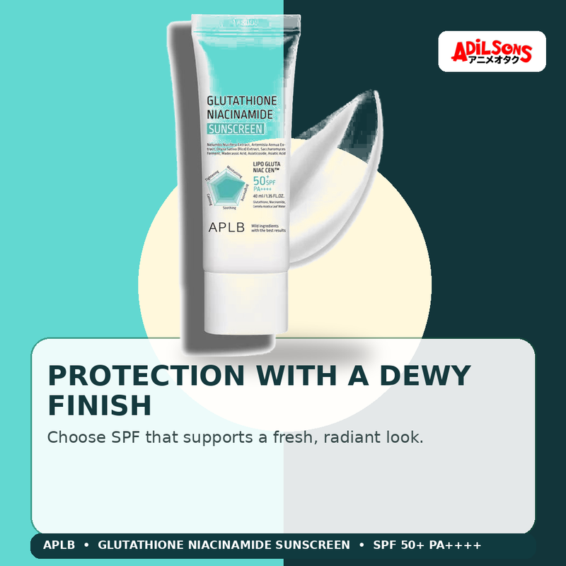 APLB Glutathione Niacinamide Sunscreen 40ml — Protection With A Dewy Finish — Adilsons