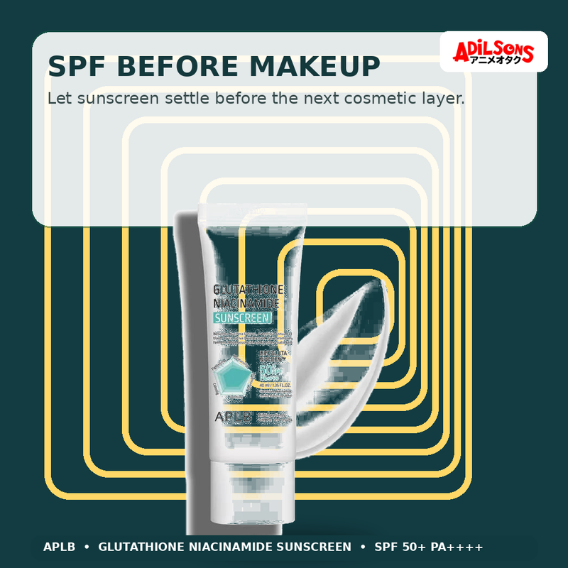 APLB Glutathione Niacinamide Sunscreen 40ml — Spf Before Makeup — Adilsons