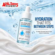 Adilsons sales creative for APLB Hyaluronic Acid Ceramide HA B5 Ampoule Serum 40 mL: Hydration That Fits Between Steps