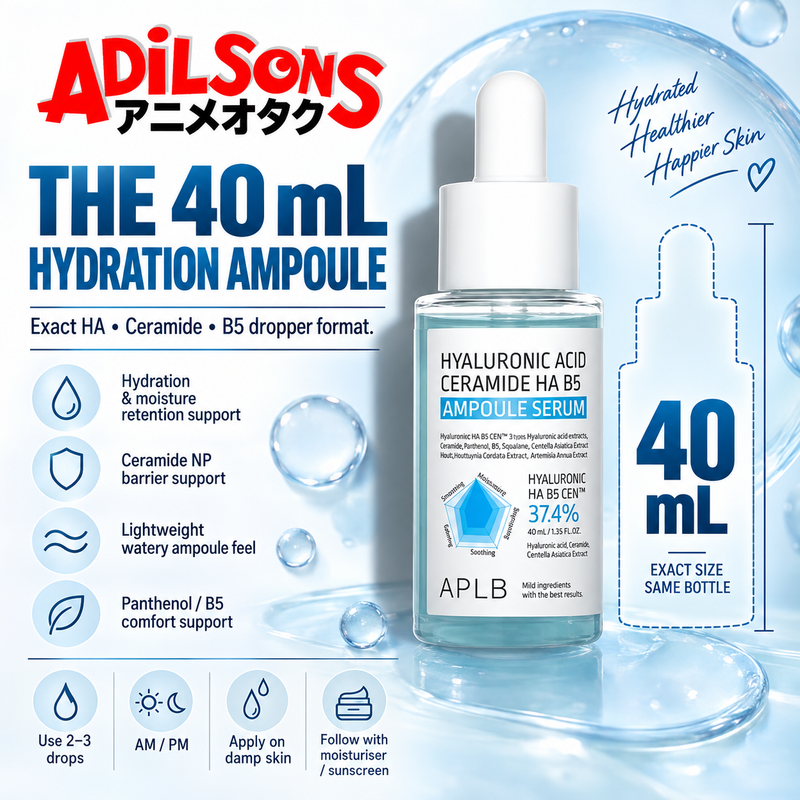 Adilsons sales creative for APLB Hyaluronic Acid Ceramide HA B5 Ampoule Serum 40 mL: The 40 Ml Hydration Ampoule