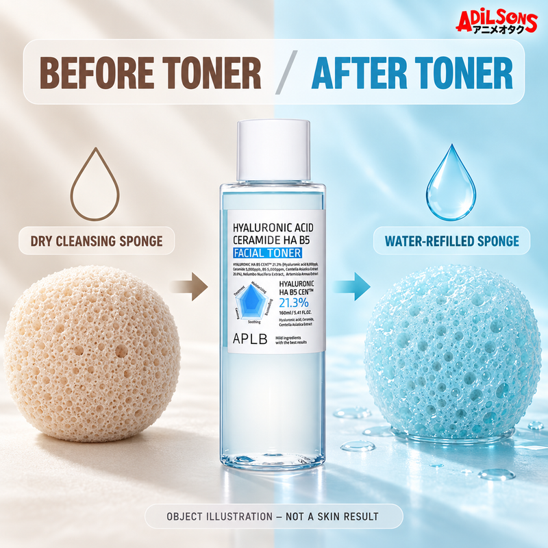 APLB Hyaluronic Acid Ceramide HA B5 Facial Toner 160ml — object comparison | Adilsons creative 4
