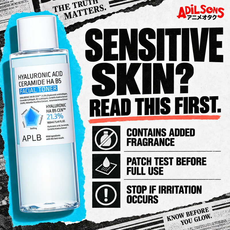 APLB Hyaluronic Acid Ceramide HA B5 Facial Toner 160ml — sensitive caution | Adilsons creative 10
