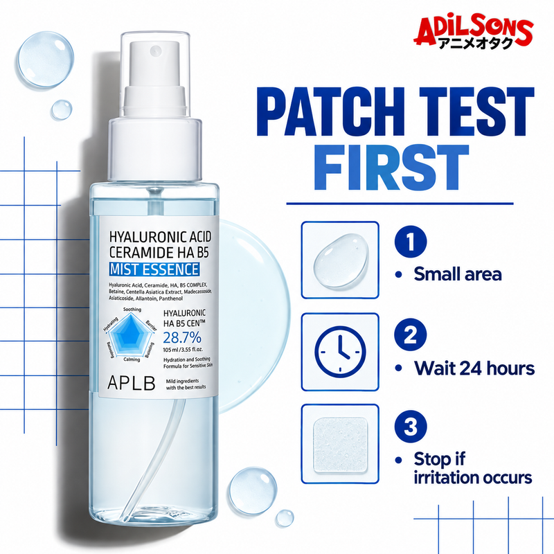 APLB Hyaluronic Acid Ceramide HA B5 Mist Essence 105ml — patch test | Adilsons creative 11