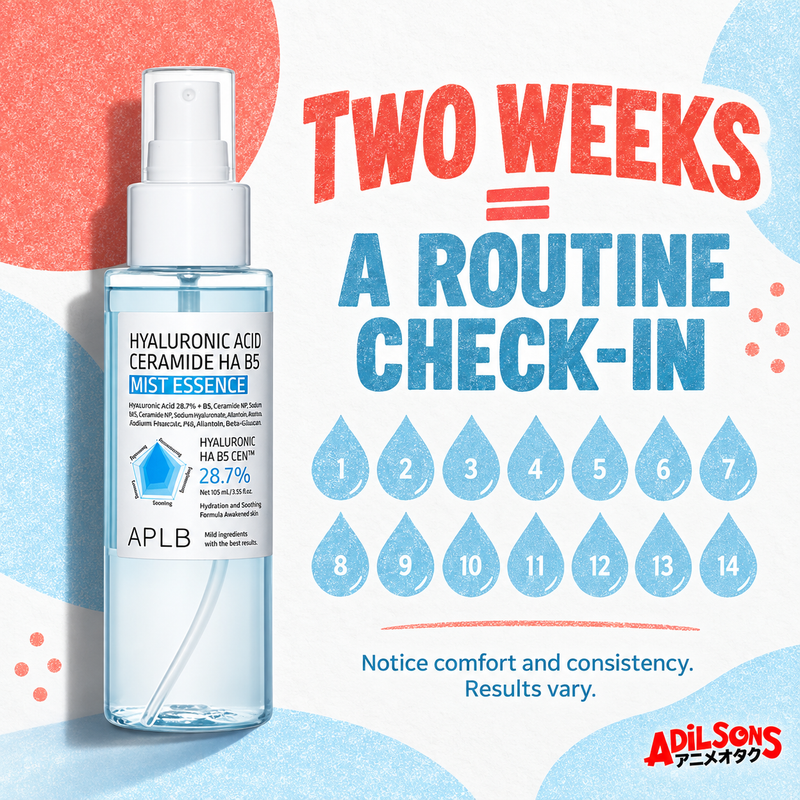 APLB Hyaluronic Acid Ceramide HA B5 Mist Essence 105ml — two week expectation | Adilsons creative 15