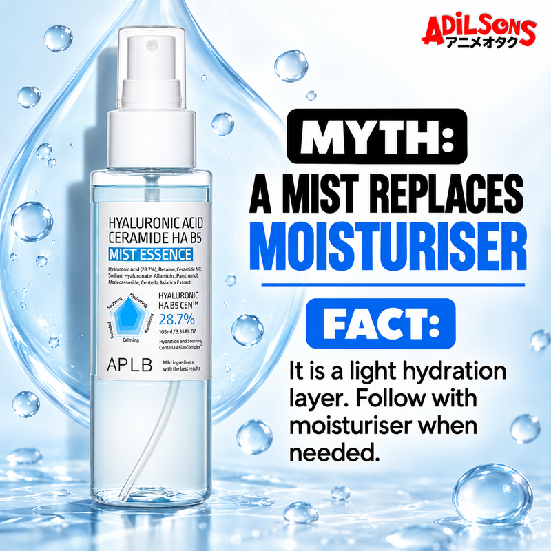 APLB Hyaluronic Acid Ceramide HA B5 Mist Essence 105ml — myth fact | Adilsons creative 19