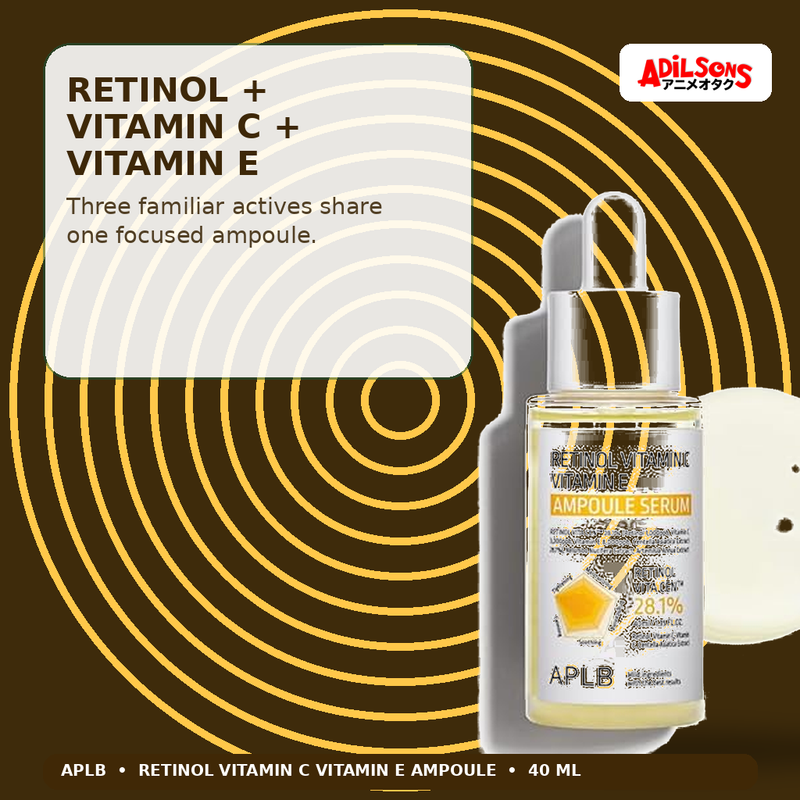 APLB Retinol Vitamin C Vitamin E Ampoule Serum 40ml — Retinol + Vitamin C + Vitamin E — Adilsons