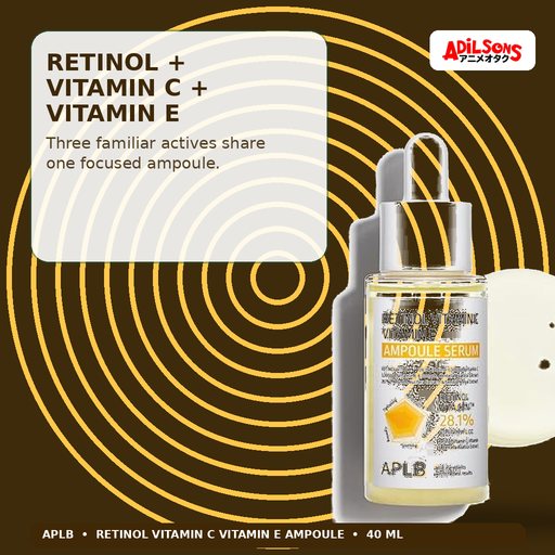 APLB Retinol Vitamin C Vitamin E Ampoule Serum 40ml — Retinol + Vitamin C + Vitamin E — Adilsons