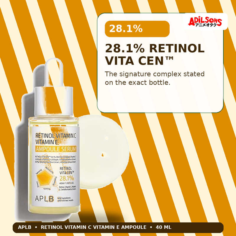 APLB Retinol Vitamin C Vitamin E Ampoule Serum 40ml — 28.1% Retinol Vita Cen™ — Adilsons