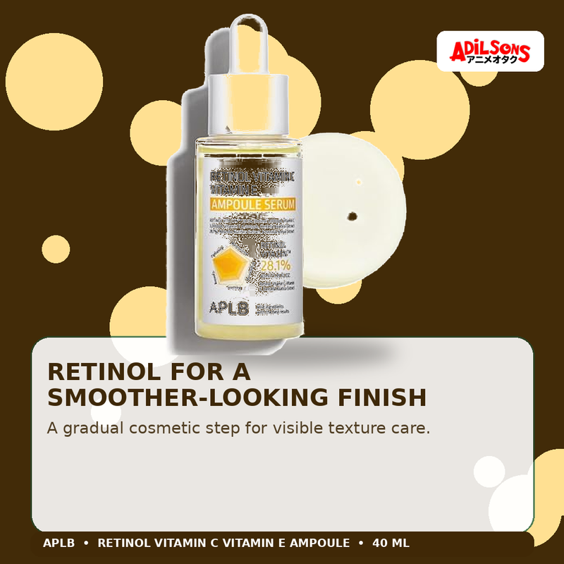 APLB Retinol Vitamin C Vitamin E Ampoule Serum 40ml — Retinol For A Smoother-Looking Finish — Adilsons