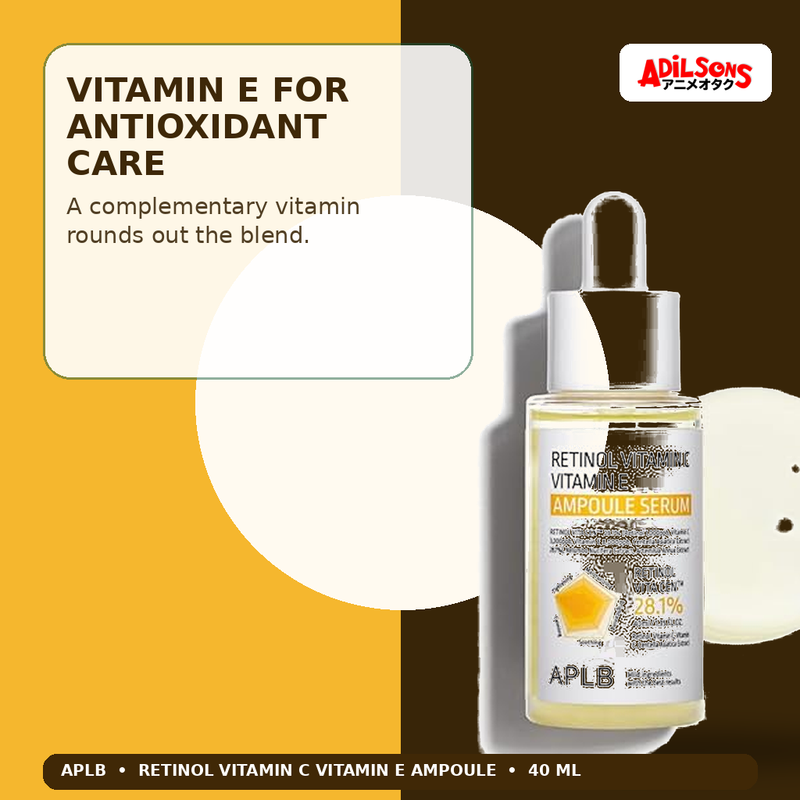 APLB Retinol Vitamin C Vitamin E Ampoule Serum 40ml — Vitamin E For Antioxidant Care — Adilsons