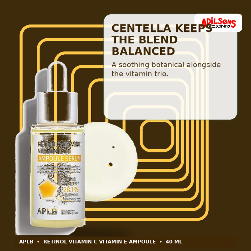 APLB Retinol Vitamin C Vitamin E Ampoule Serum 40ml — Centella Keeps The Blend Balanced — Adilsons