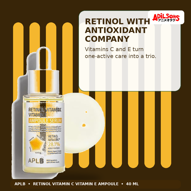 APLB Retinol Vitamin C Vitamin E Ampoule Serum 40ml — Retinol With Antioxidant Company — Adilsons
