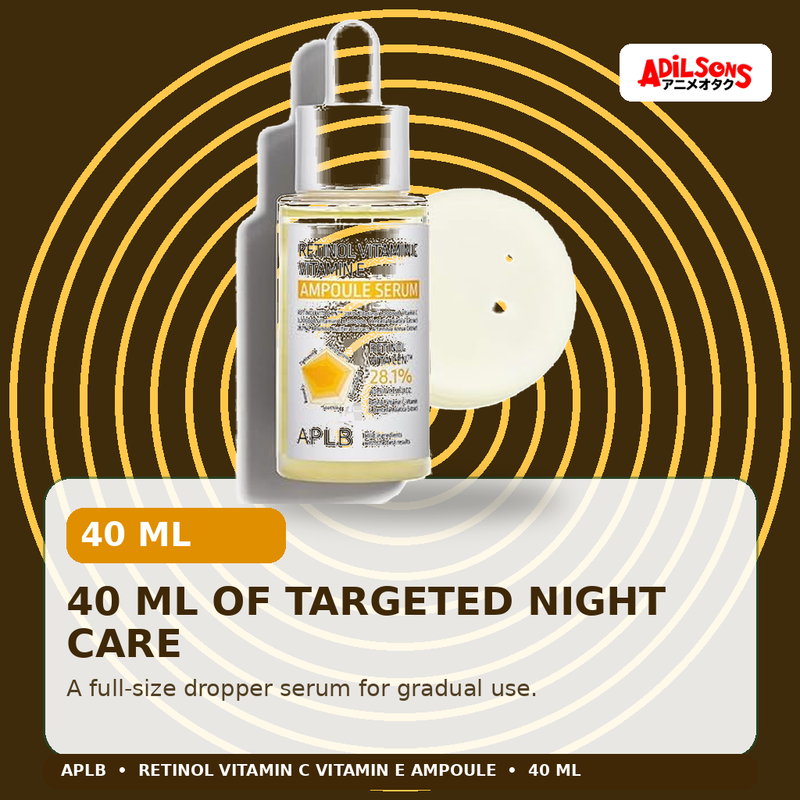 APLB Retinol Vitamin C Vitamin E Ampoule Serum 40ml — 40 Ml Of Targeted Night Care — Adilsons