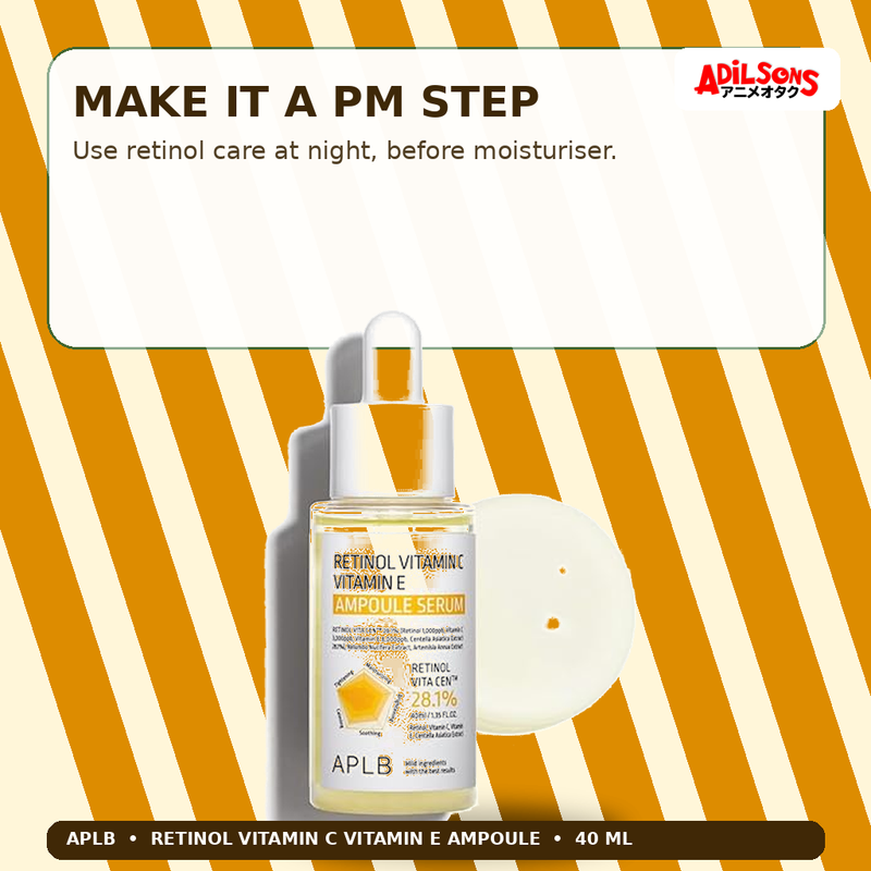 APLB Retinol Vitamin C Vitamin E Ampoule Serum 40ml — Make It A Pm Step — Adilsons