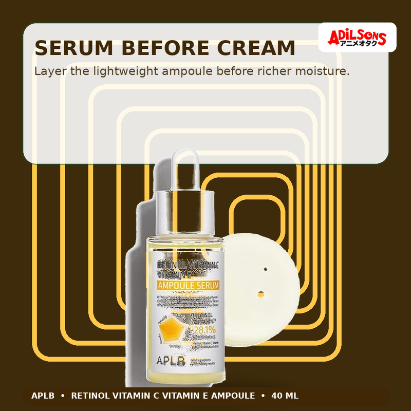 APLB Retinol Vitamin C Vitamin E Ampoule Serum 40ml — Serum Before Cream — Adilsons