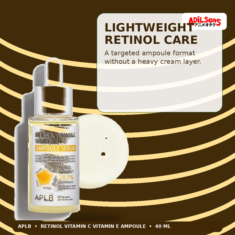 APLB Retinol Vitamin C Vitamin E Ampoule Serum 40ml — Lightweight Retinol Care — Adilsons