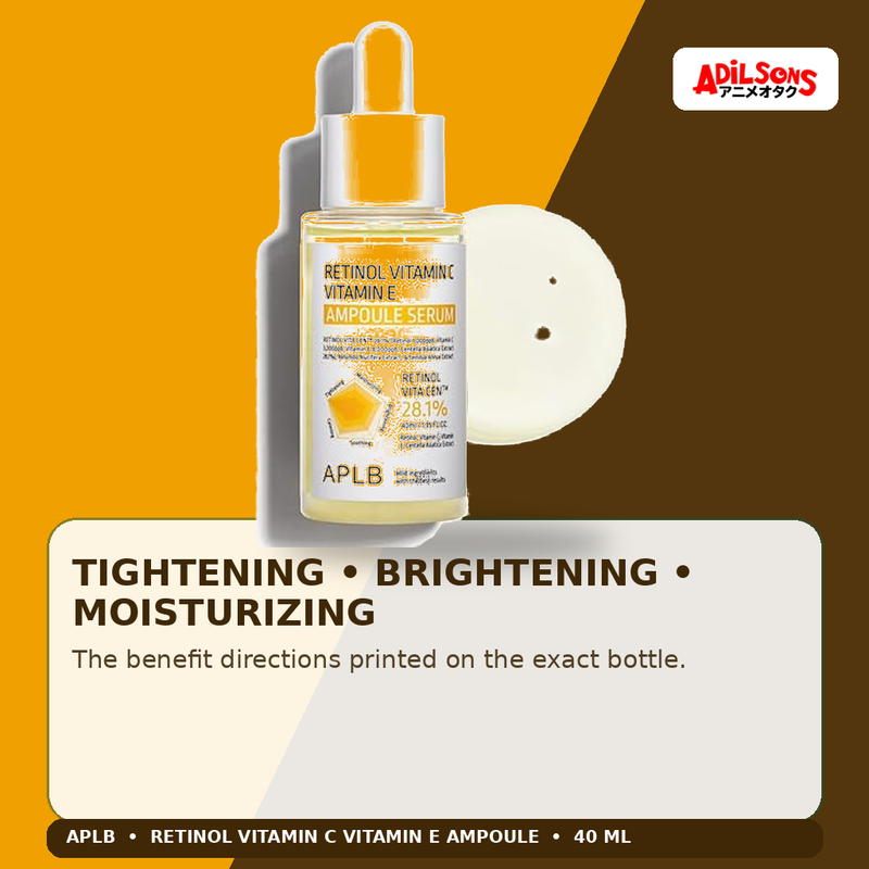 APLB Retinol Vitamin C Vitamin E Ampoule Serum 40ml — Tightening • Brightening • Moisturizing — Adilsons