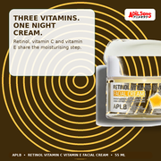 APLB Retinol Vitamin C Vitamin E Facial Cream 55ml — Three Vitamins. One Night Cream. — Adilsons