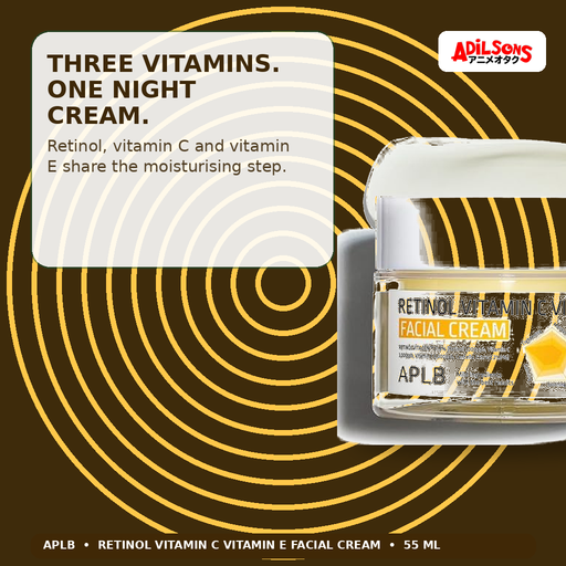 APLB Retinol Vitamin C Vitamin E Facial Cream 55ml — Three Vitamins. One Night Cream. — Adilsons