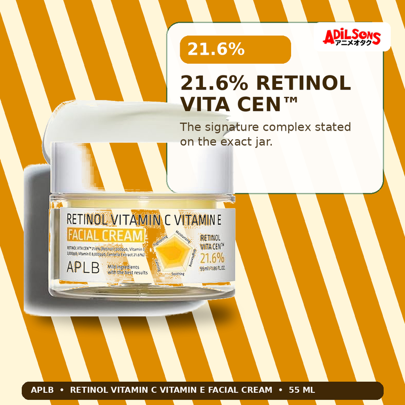APLB Retinol Vitamin C Vitamin E Facial Cream 55ml — 21.6% Retinol Vita Cen™ — Adilsons