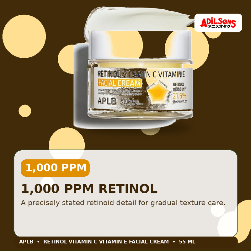 APLB Retinol Vitamin C Vitamin E Facial Cream 55ml — 1,000 Ppm Retinol — Adilsons