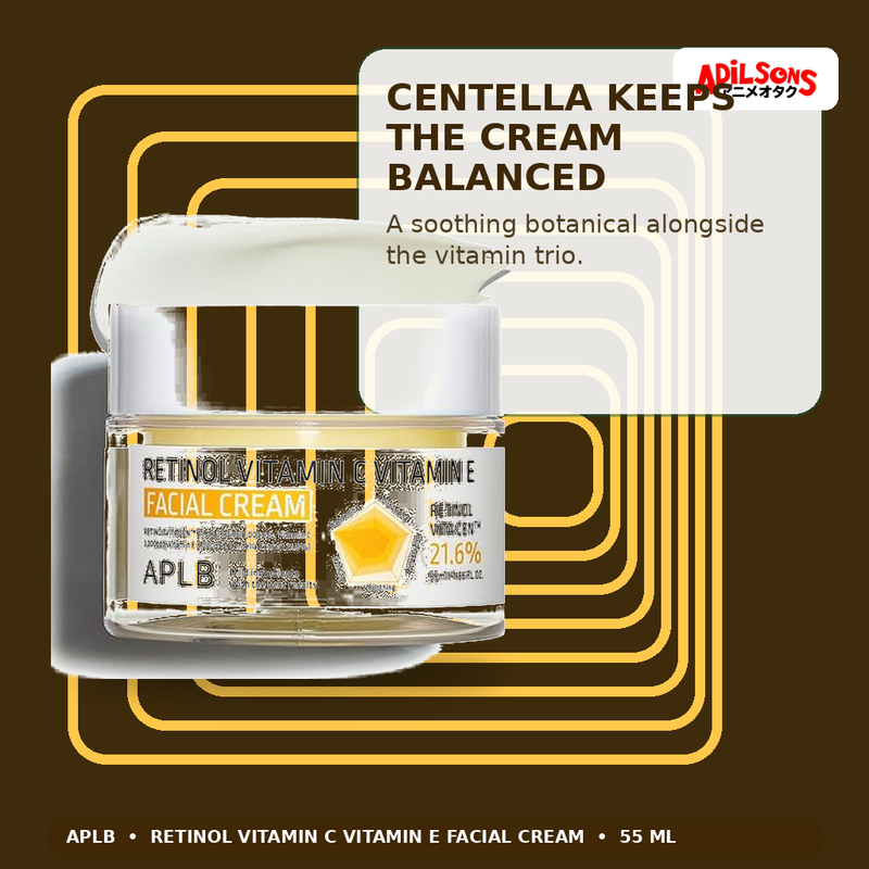APLB Retinol Vitamin C Vitamin E Facial Cream 55ml — Centella Keeps The Cream Balanced — Adilsons
