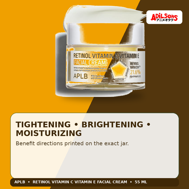 APLB Retinol Vitamin C Vitamin E Facial Cream 55ml — Tightening • Brightening • Moisturizing — Adilsons