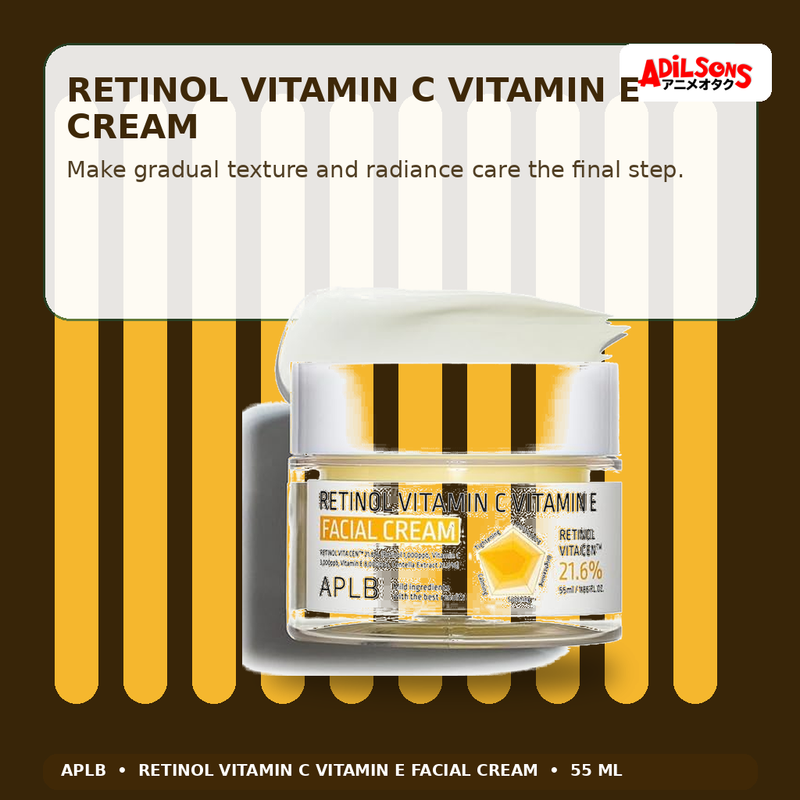 APLB Retinol Vitamin C Vitamin E Facial Cream 55ml — Retinol Vitamin C Vitamin E Cream — Adilsons