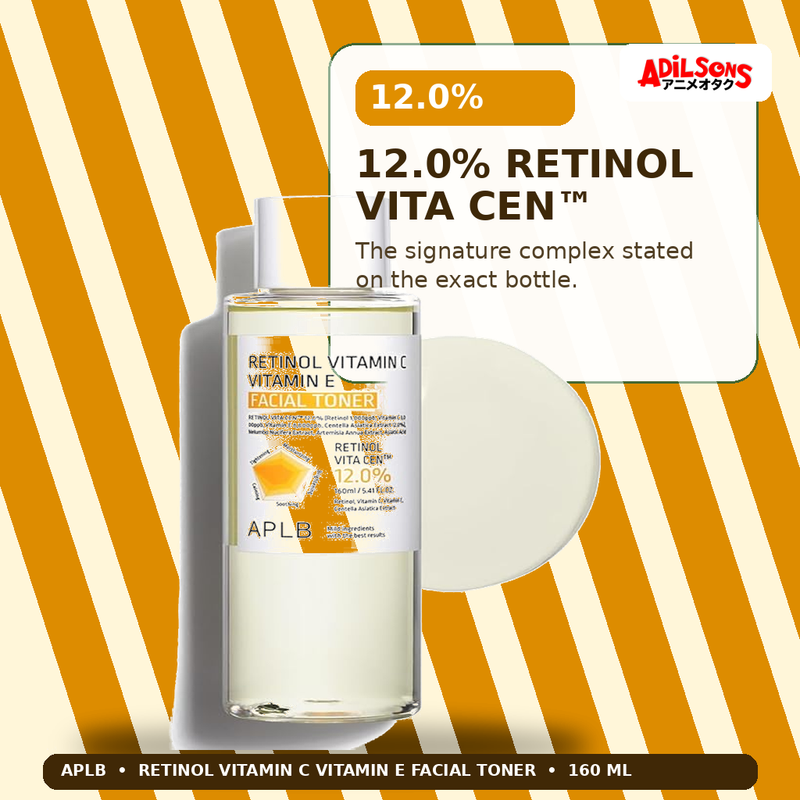 APLB Retinol Vitamin C Vitamin E Facial Toner 160ml — 12.0% Retinol Vita Cen™ — Adilsons