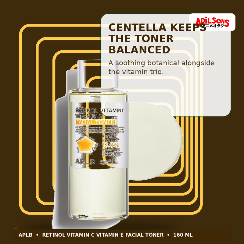 APLB Retinol Vitamin C Vitamin E Facial Toner 160ml — Centella Keeps The Toner Balanced — Adilsons